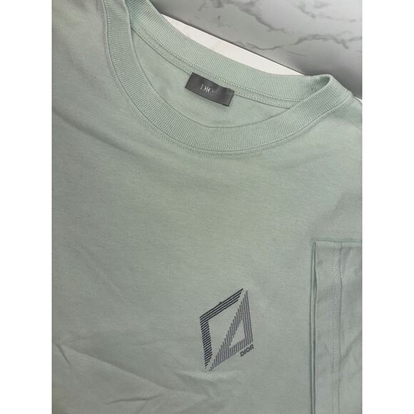 Dior T-Shirt in Light Green with Embroidered Logo - Picture 4 of 4